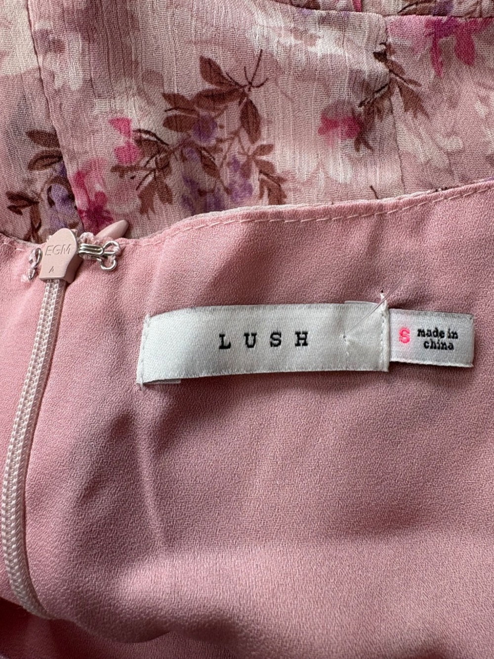 Lush Dusty Pink Flowered Maxi Dress Size Small - Picture 10 of 12